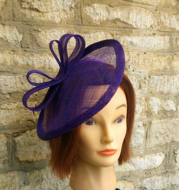 Purple Wedding Hat Cocktail Hat Purple Races Hat Race