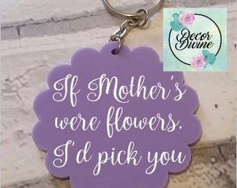 Mother Keying/mother's day/mum gift/gift for mum/personalised keyring/personalised mum/mum keyring/mother keyring/flower keying
