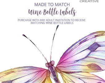 Made to Match Wine Bottle Labels, Made to match any of my adult invitation designs, digital file only!