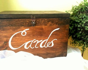 Wedding card box, Rustic wedding, Wedding decor, Lockable card box, Money box, Custom card box, Wood card box, Advice box, Personalized box