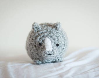 Cute Mystery Rhinoceros Amigurumi Kawaii Rhino - Amigurumi Rhinoceros Crochet OOAK