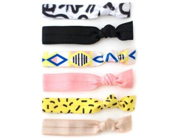 BelloPop Tribal Hair Tie Package - set of 6 - Special Collab with Mane Message