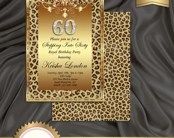 invitation party of letter birthday Stepping  Etsy  60 into