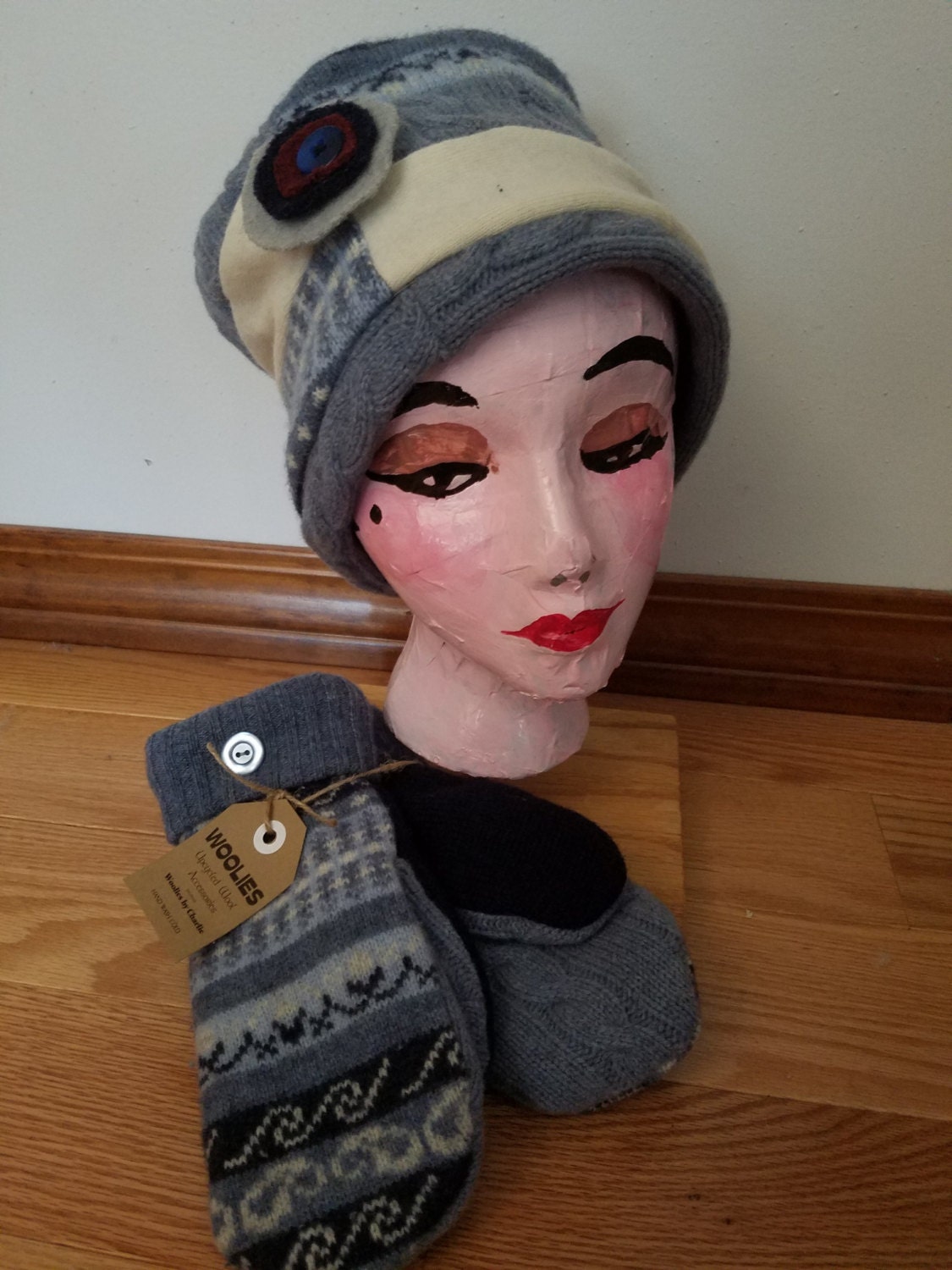 Wool Hat and Mittens Set by WooliesbyCharlie on Etsy