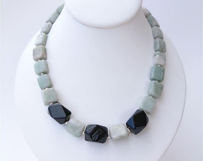 Black Onyx Necklace, Handcrafted Necklace, Stacking Necklace, Black Necklace, Natural Stone Necklace, Onyx necklace