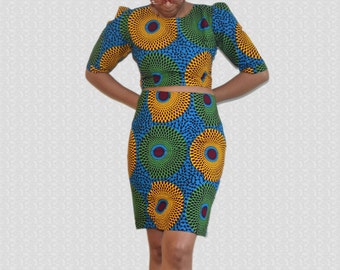 Ankara crop top, African Print Skirt, Pencil skirt, Party Dress, Crop top, Kitenge Dress,Cocktail dress,Skirt,African Shop, women's clothing