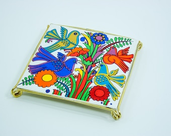Villeroy and Boch Acapulco design tile coaster trivet hot plate, vintage seventies ceramics