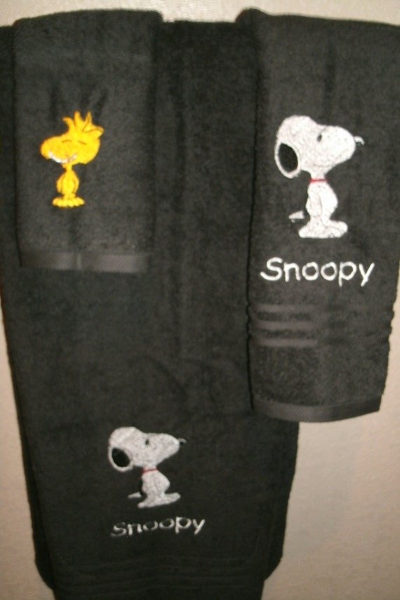 Snoopy Personalized 3 piece Bath set Bath Hand Washcloth