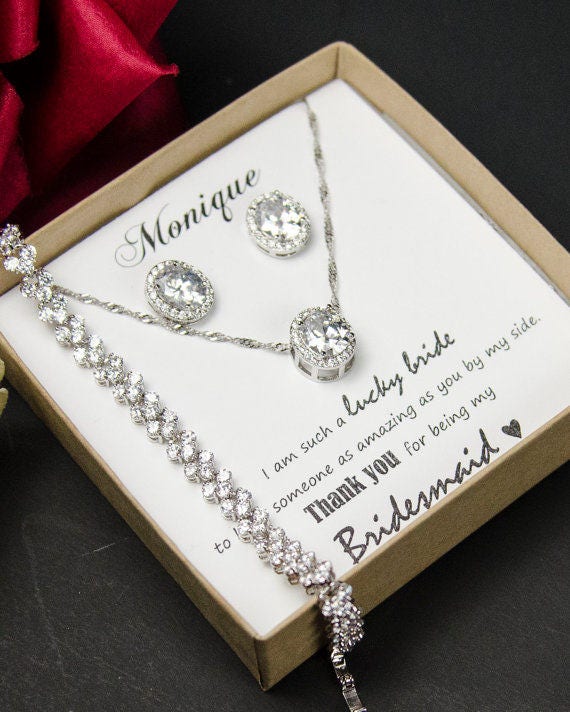 Bridesmaid jewelry bridesmaid gift Crystal Bridal Earrings
