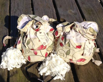Hand made shoulder bag with charms