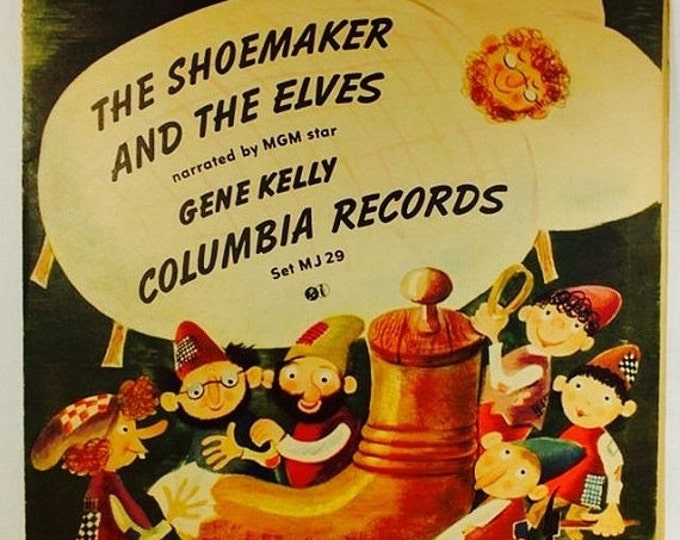 Storewide 25% Off SALE Rare Two Record Set Columbia Records Titled "The Shoemaker and the Elves" & Narrated by MGM Star Gene Kelly, Set J-M-