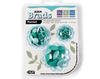 Brads, 54 count, aqua