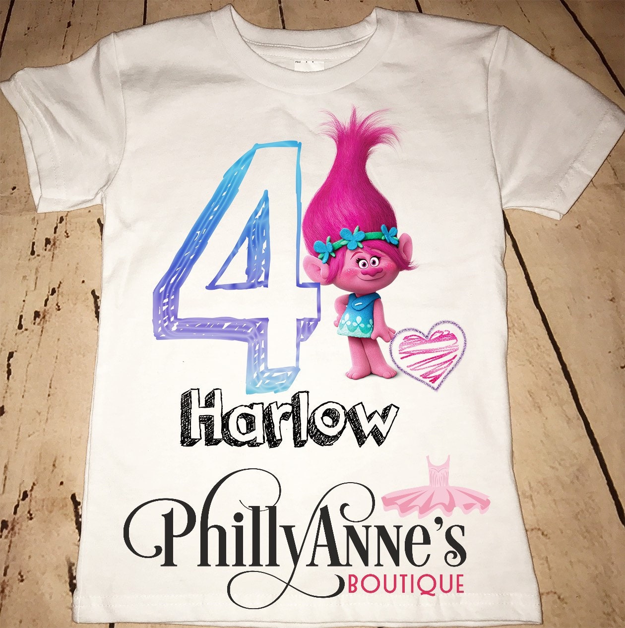 Trolls birthday shirt poppy shirt girls birthday shirt
