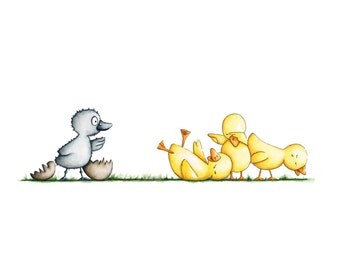 Watercolour Ugly Duckling Art Print