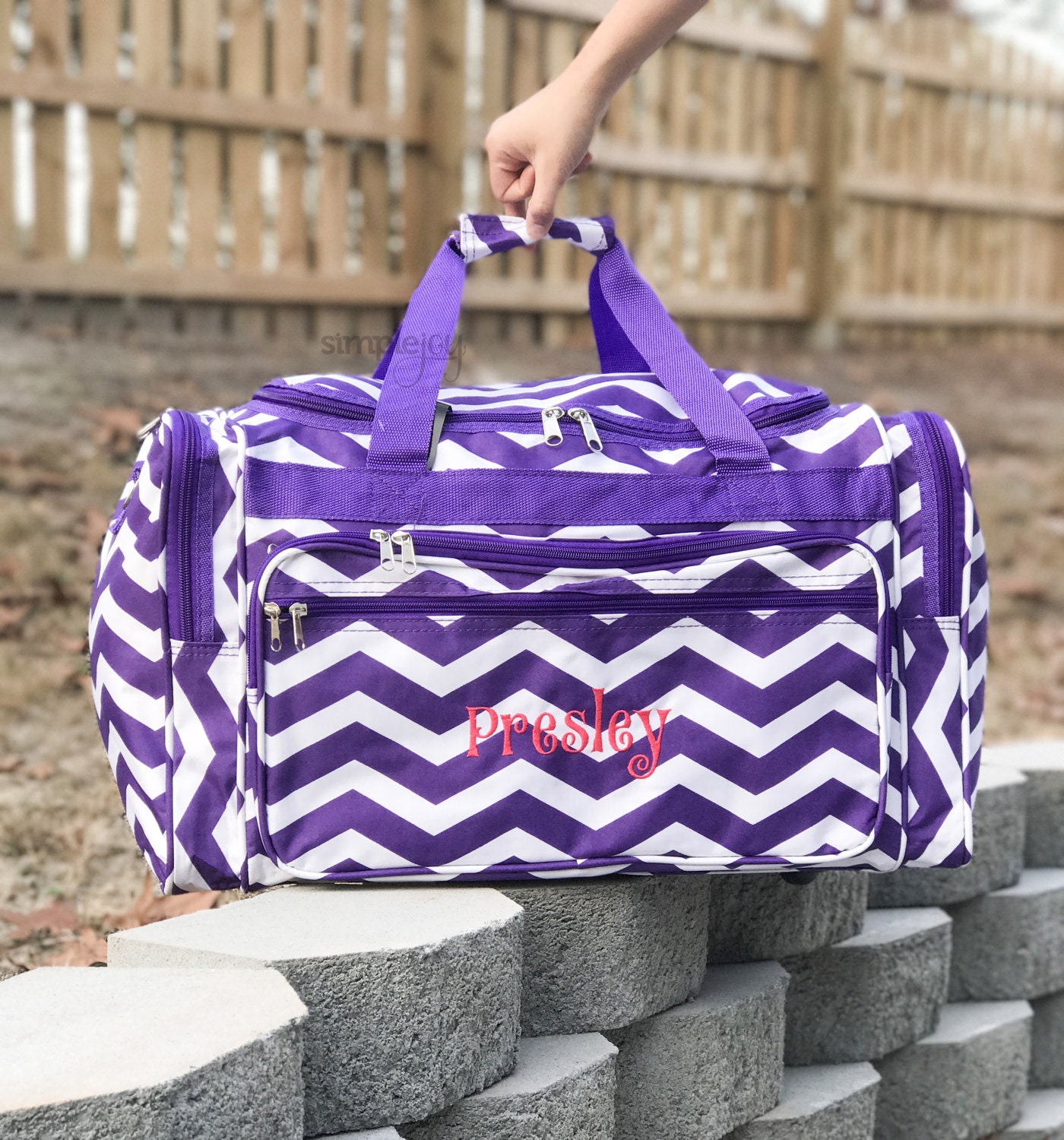 Purple DUFFLE Bag Personalized Duffle Bag Kids Duffle Bag