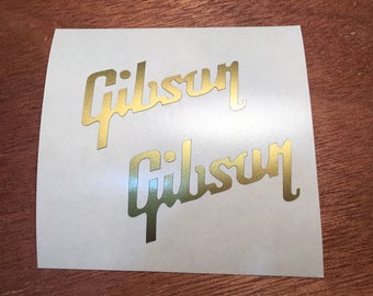 Gibson Replacement Headstock Decals x2, Gibson Guitar, Gibson Logo, guitar headstock decal stickers, Gibson Les Paul