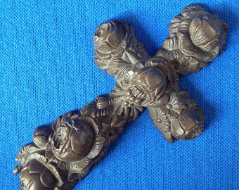 Victorian Gutta Percha Mourning Crucifix