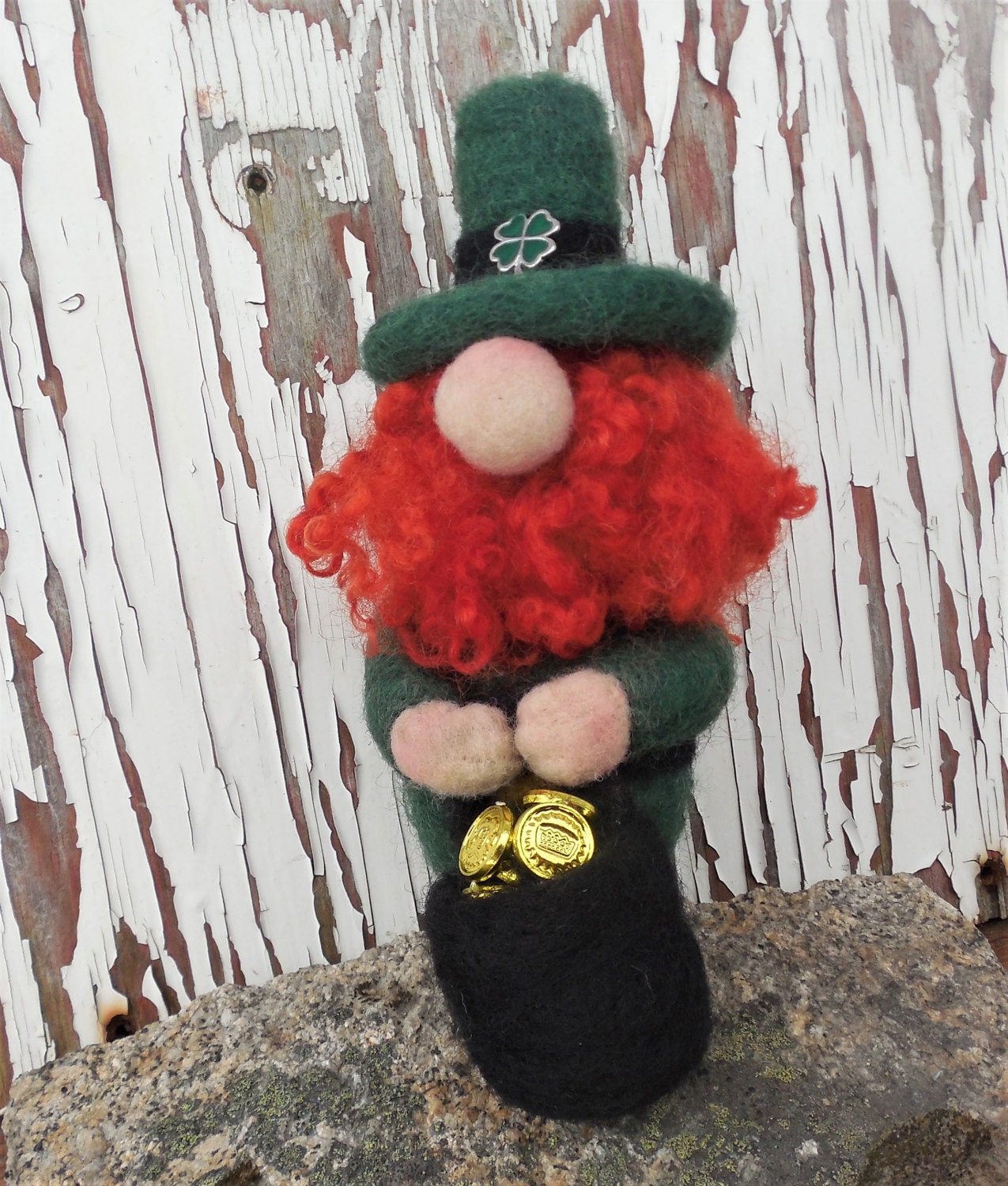 Needle Felted Leprechaun Leprechaun Ornament