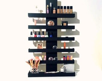 Wall Mounted Makeup Organizer, Makeup Storage, Nail Polish Shelf, Cosmetic Display, Gifts for Her, Stylist Gift, Wall Shelf, Makeup Vanity