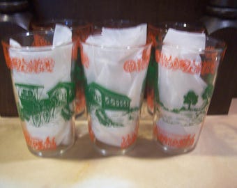 Six Hazel Atlas Americana Honeymooning Glasses