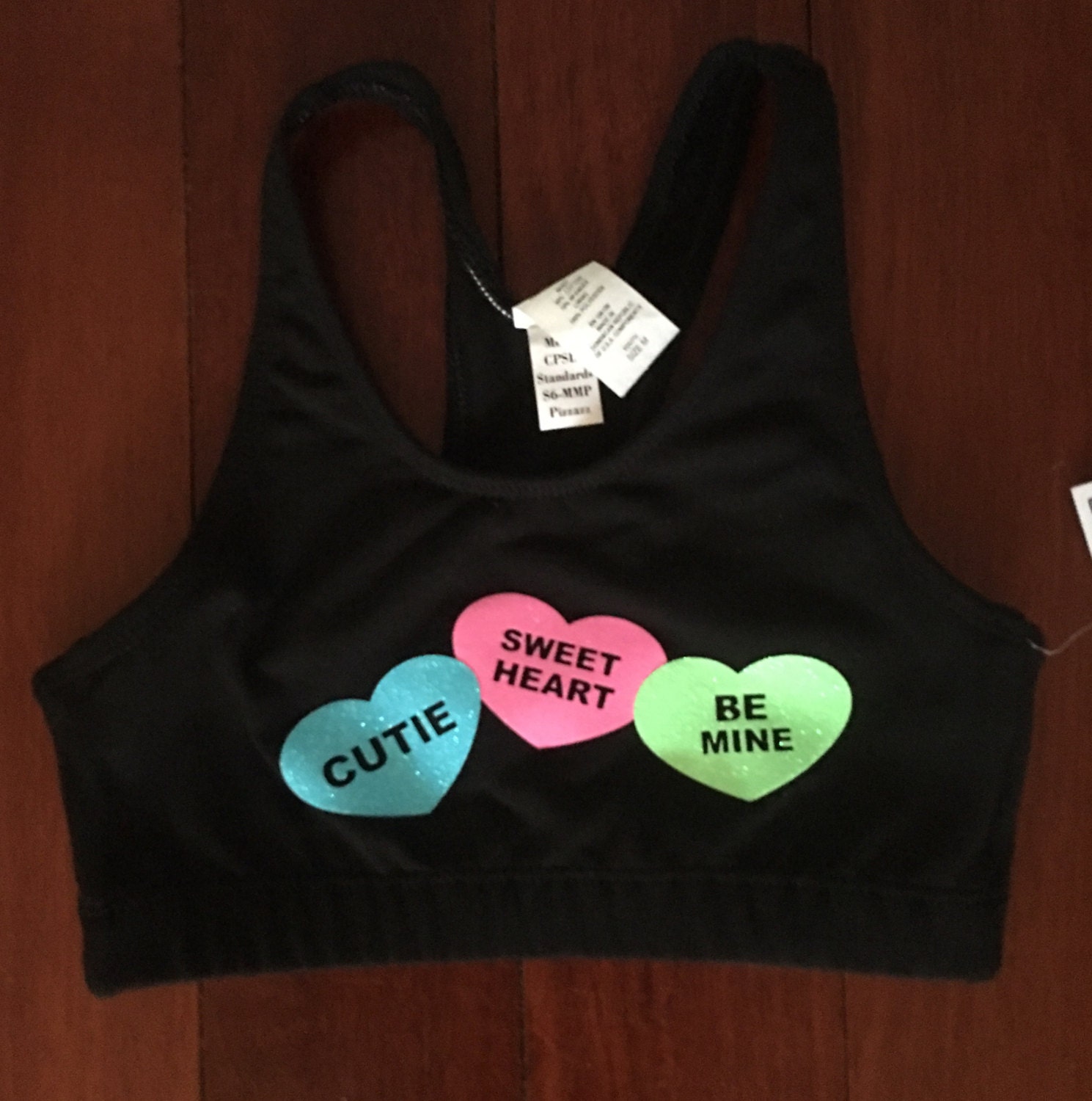 Custom Sweetheart Candy Hearts Valentine's Day Sports Bra