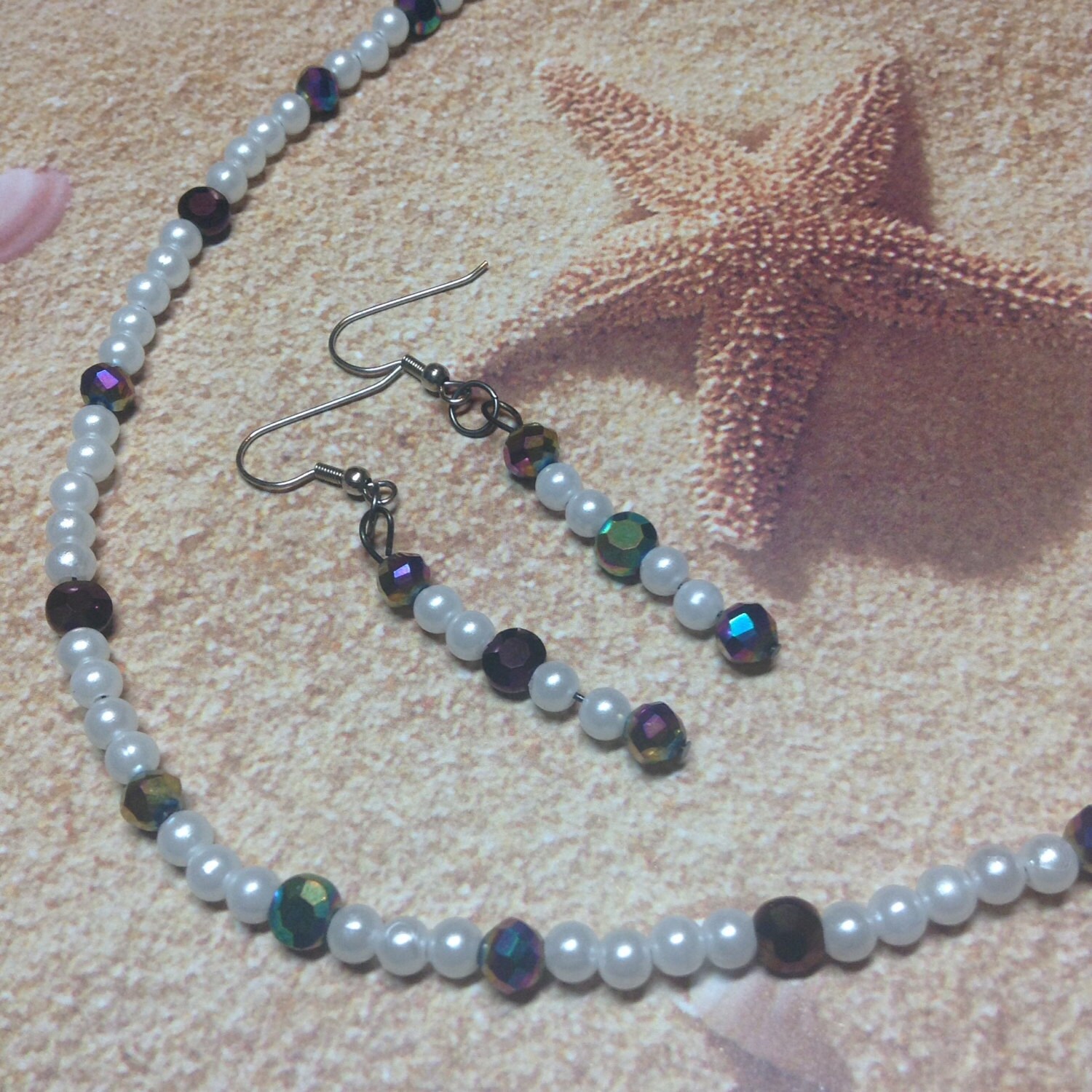 White Bead Jewelry White Bead Necklace Anniversary Gift