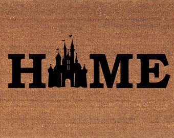 Cinderella's Castle Disney Door Mat - Coir Doormat Rug - 2' x 2' 11" (24 Inches x 35 Inches) - Welcome Mat - Housewarming Gift - New Home