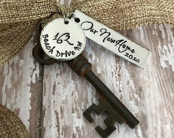 Our New Home 2016 2017 Antique Skeleton Key Ornament - Mr and Mrs - Newlyweds - 1st Christmas - First Home - New Home - 1st Home - 1st Home