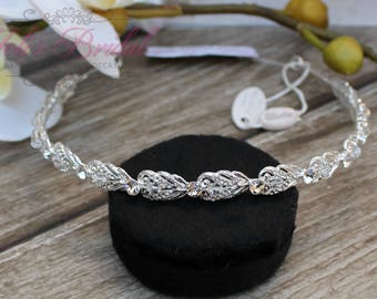 FAST SHIPPING!! Gorgeous Bridal Headband, Bridesmaid Silver Swarovski Headband, Crystal Headband, Swarovski Headband, Silver Headband