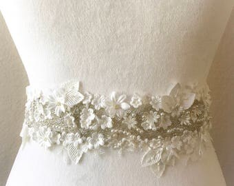 Bridal Sash, Bridal belt, Wedding Sash, Wedding Belt, Bridesmaids Belt Sash, Rhinestone Wedding Gown Sash Belt, All around Belt-CHLOE