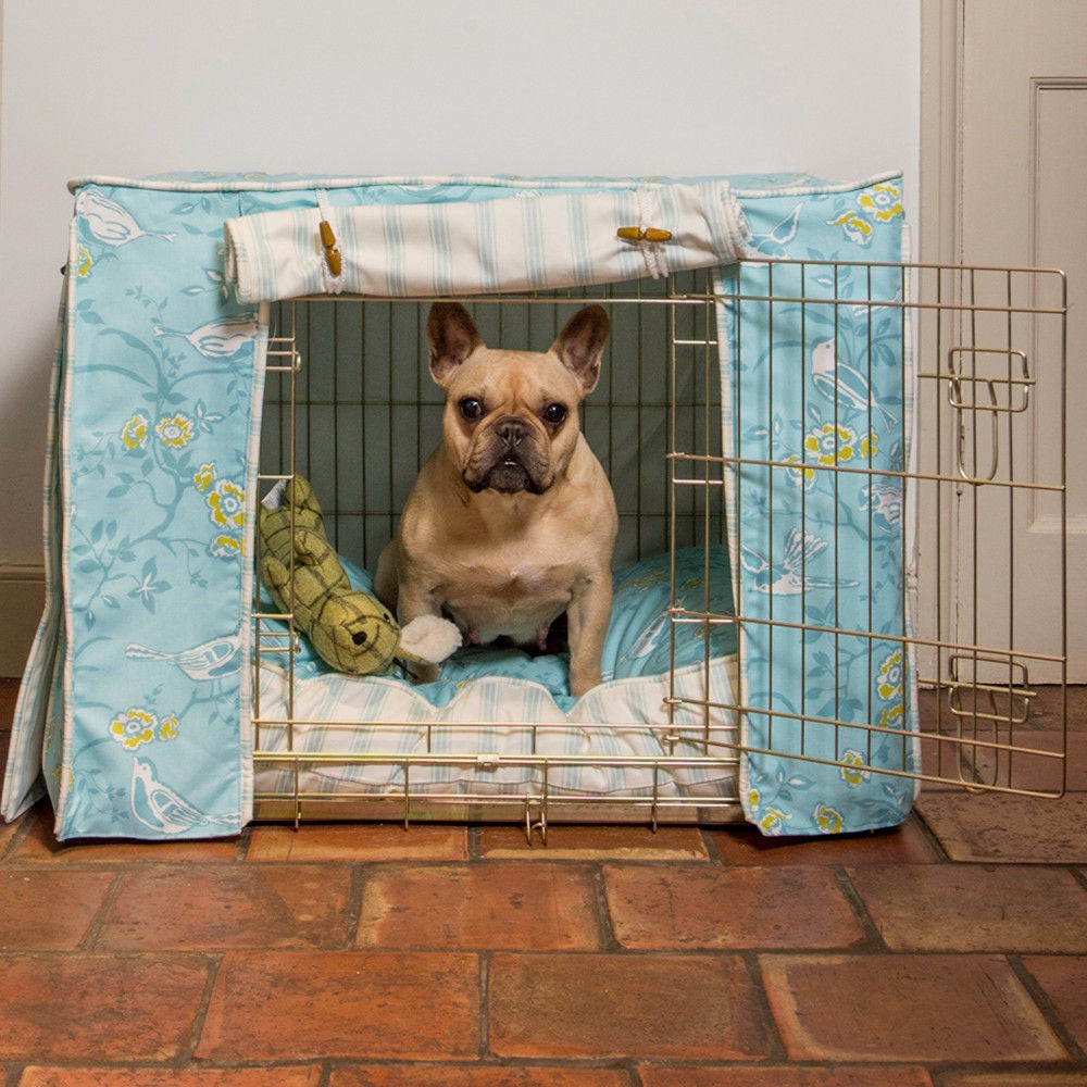 Dog Crate Cover and Cushion Set in Ashley Wild Bramber Teal