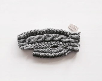 Dog sweater, size Small, wool cable knit sweater for small dog, grey dog sweater, warm and cozy pet accessories.
