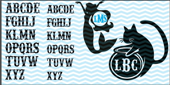 Download Fishtail Font Mermaid Font SVG Mermaid Monogram Frame Cat