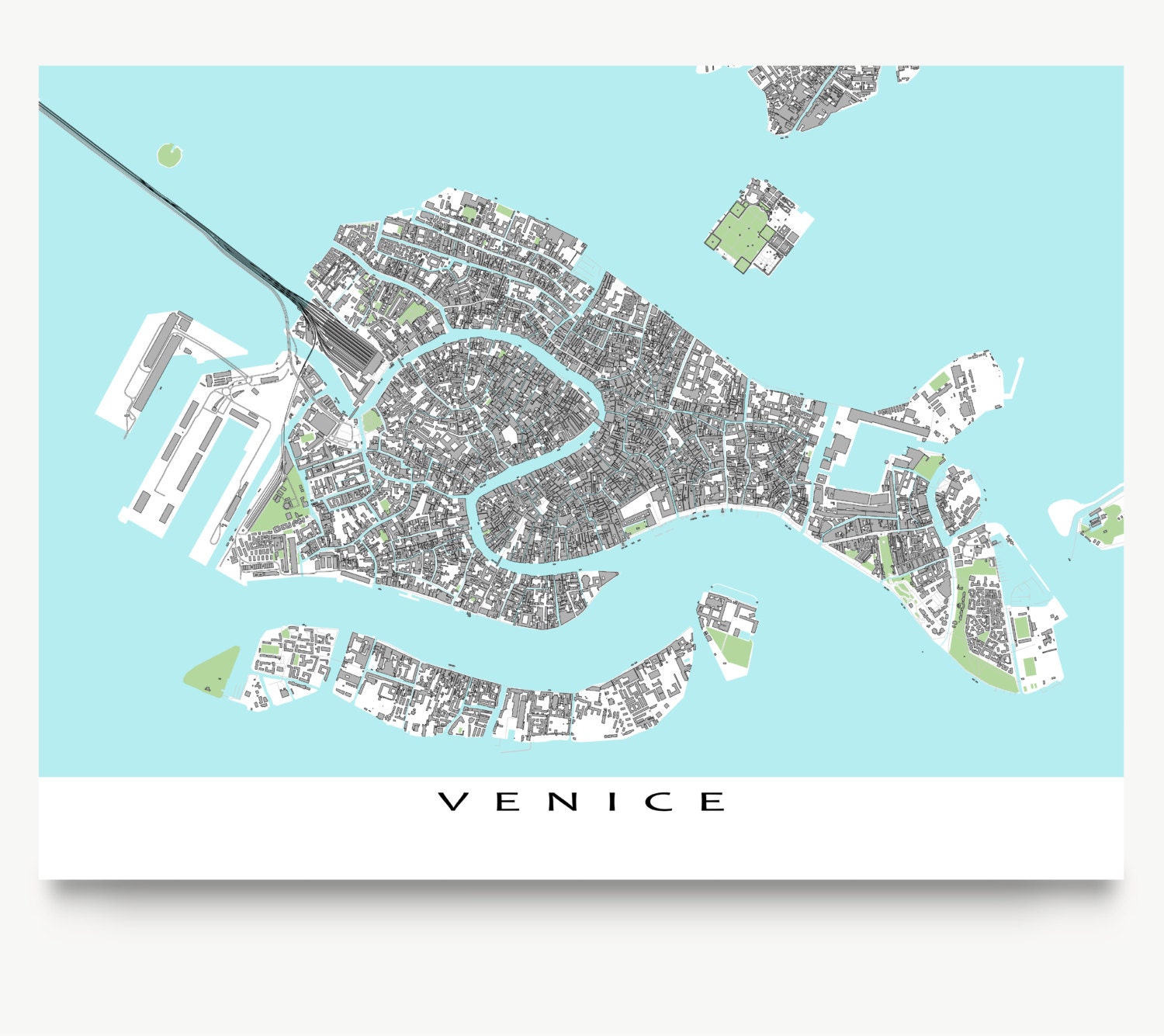 Venice Map Print Venice Italy Travel Print Venezia Venice