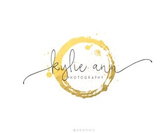 Logo Design, Custom Logo Design, Photography Logo, Premade Logo, Gold Circle Logo, Custom Logos, Gold Logo, Gold Foil, Typography, Pre Made
