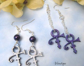 Prince Earrings, Prince Jewelry, Prince Tribute, Purple Rain, Prince Symbol, Prince "The Artist"