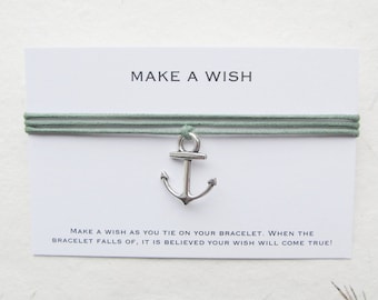 Wish bracelet, make a wish bracelet, friendship bracelet, anchor bracelet, W58