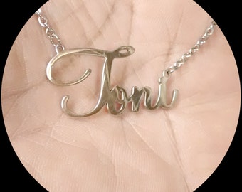 Custom Name Necklace - Stainless Steel - Name - Initial - Surname - Nickname - Pendant - Charm - Personalized Gift - Name Plate - Name Charm