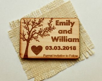 Wedding Save-the-Date Magnet, Wood Magnet, Wooden Magnet, Save The Date Magnet, Wooden Save The Date Magnet, Rustic Save The Date