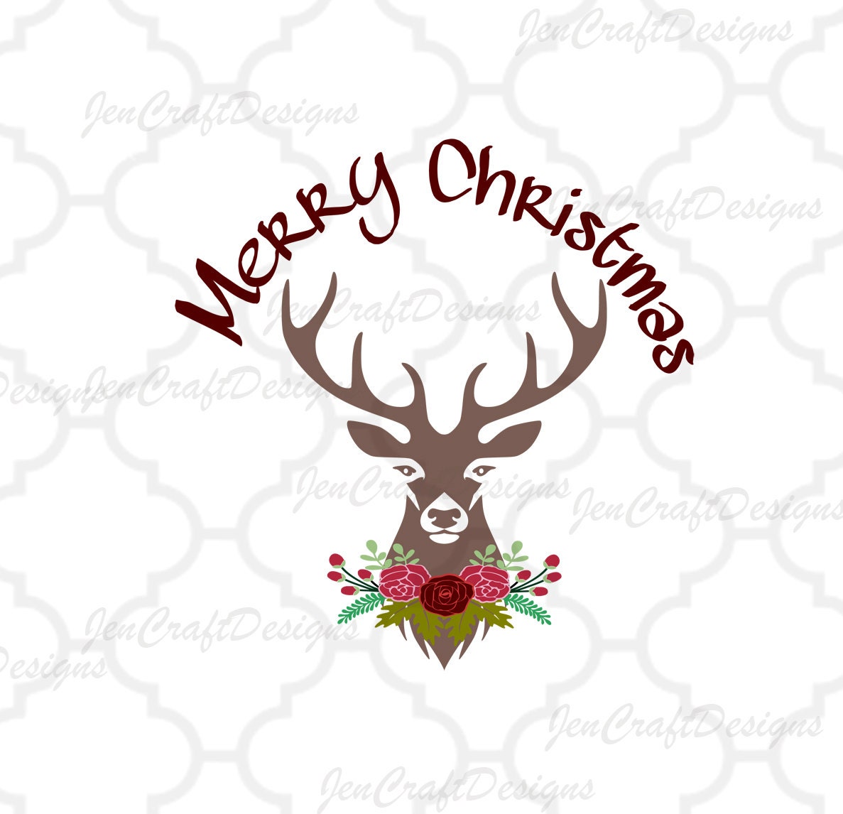 Download Merry Christmas Antler floral svg Cutting File Set Svg eps