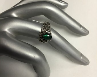 Vintage Sterling Silver Tourmaline Ring Size 5.5