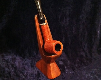 Vintage Monkeypod Wood Pipe Stand