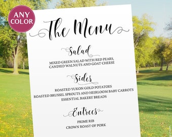 Wedding menu board Large menu sign large Wedding menu sign Wedding menu poster Wedding printable Wedding sign Menu printable