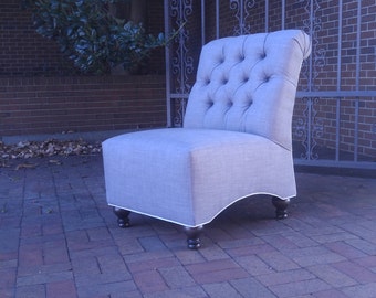 Upholstered Armless Contemporary Accent Chair-Diamond Tufted- Design 59 Furniture