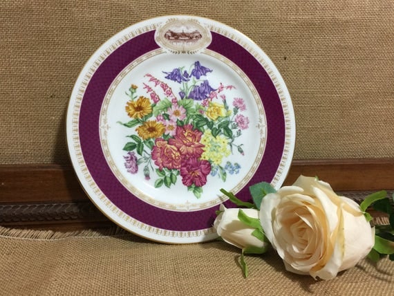 RHS 1984 Chelsea Flower Show Fine Bone China Plate by MINTON - Chelsea Morning - 9" Decorative Plate - Vintage English Cabinet Plate