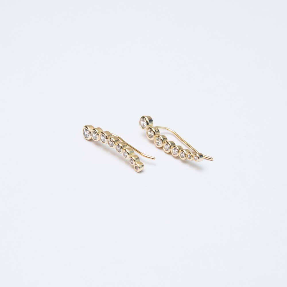 Gold ear crawlers gold ear climbers gold earrings dainty