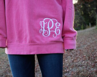 Monogram Comfort Colors Sweatshirt - Monogram Sweatshirt - Ladies Monogram Sweatshirt - Womens Monogram Sweatshirt - Comfort Colors Pullover