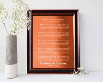 First dance song, 7th Anniversary Copper gift, 7 Years Together, 22nd anniversary gift, Music notes sheet - PA1009