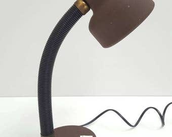 Retro desk lamp brown with adjustable Gooseneck