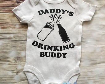 Daddy's drinking buddy bodysuit-custom baby bodysuit-unisex bodysuit-Funny bodysuit-Baby shower gift-new dad gift